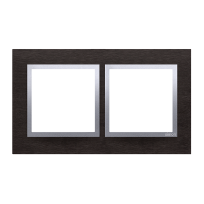 Simon 54 Nature Ramka 2-krotna Nature-Metal INOX YIN IP20/IP44* (*IP44-należy zastosować zestaw uszczelek DUN2) DRN2/78 KONTAKT (DRN2/78)