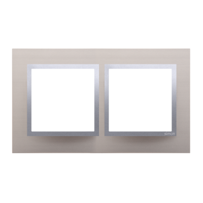 Simon 54 Nature Ramka 2-krotna Nature-Metal SATYNOWY BLASK IP20/IP44* (*IP44-należy zastosować zestaw uszczelek DUN2) DRN2/79 KONTAKT (DRN2/79)