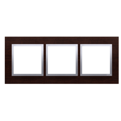 Simon 54 Nature Ramka 3-krotna Nature-Drewno, SREBRNE WENGE, IP20/IP44* (*IP44-należy zastosować zestaw uszczelek DUN3) DRN3/84 KONTAKT (DRN3/84)