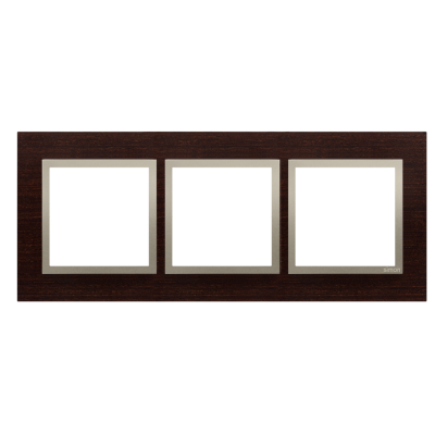 Simon 54 Nature Ramka 3-krotna Nature-Drewno ZŁOTE WENGE IP20/IP44* (*IP44-należy zastosować zestaw uszczelek DUN3) DRN3/85 KONTAKT (DRN3/85)