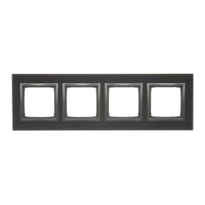 Simon 54 Nature Ramka 4-krotna Nature-Szkło ZASTYGŁA LAWA IP20/IP44* (*IP44-należy zastosować zestaw uszczelek DUN4) DRN4/73 KONTAKT (DRN4/73)