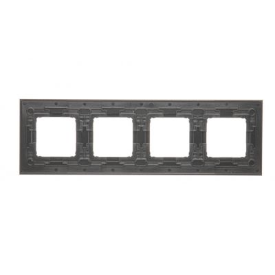 Simon 54 Nature Ramka 4-krotna Nature-Szkło ZASTYGŁA LAWA IP20/IP44* (*IP44-należy zastosować zestaw uszczelek DUN4) DRN4/73 KONTAKT (DRN4/73)