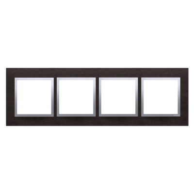 Simon 54 Nature Ramka 4-krotna Nature-Metal INOX YIN IP20/IP44* (*IP44-należy zastosować zestaw uszczelek DUN4) DRN4/78 KONTAKT (DRN4/78)