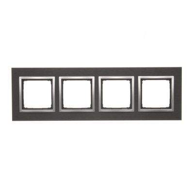Simon 54 Nature Ramka 4-krotna Nature-Metal INOX YIN IP20/IP44* (*IP44-należy zastosować zestaw uszczelek DUN4) DRN4/78 KONTAKT (DRN4/78)