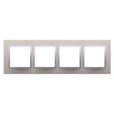 Simon 54 Nature Ramka 4-krotna Nature-Metal SATYNOWY BLASK IP20/IP44* (*IP44-należy zastosować zestaw uszczelek DUN4) DRN4/79 KONTAKT (DRN4/79)