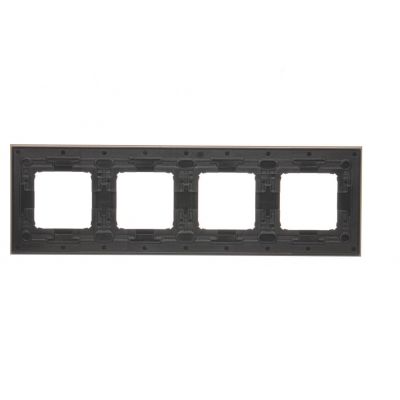 Simon 54 Nature Ramka 4-krotna Nature-Metal SATYNOWY BLASK IP20/IP44* (*IP44-należy zastosować zestaw uszczelek DUN4) DRN4/79 KONTAKT (DRN4/79)