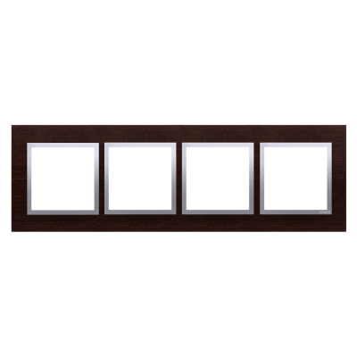 Simon 54 Nature Ramka 4-krotna Nature-Drewno SREBRNE WENGE IP20/IP44* (*IP44-należy zastosować zestaw uszczelek DUN4) DRN4/84 KONTAKT (DRN4/84)