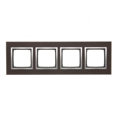 Simon 54 Nature Ramka 4-krotna Nature-Drewno SREBRNE WENGE IP20/IP44* (*IP44-należy zastosować zestaw uszczelek DUN4) DRN4/84 KONTAKT (DRN4/84)