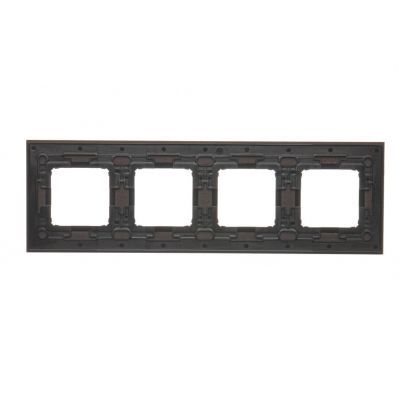 Simon 54 Nature Ramka 4-krotna Nature-Drewno SREBRNE WENGE IP20/IP44* (*IP44-należy zastosować zestaw uszczelek DUN4) DRN4/84 KONTAKT (DRN4/84)
