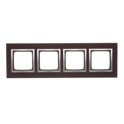 Simon 54 Nature Ramka 4-krotna Nature-Szkło KUSZĄCA ŚLIWKA IP20/IP44* (*IP44-należy zastosować zestaw uszczelek DUN4) DRN4/89 KONTAKT (DRN4/89)