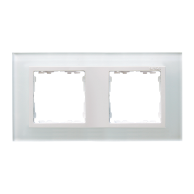 Simon 82 Nature Ramka 2-krotna Nature-szkło Biała / pierścień biały 82627-30 KONTAKT (82627-30)