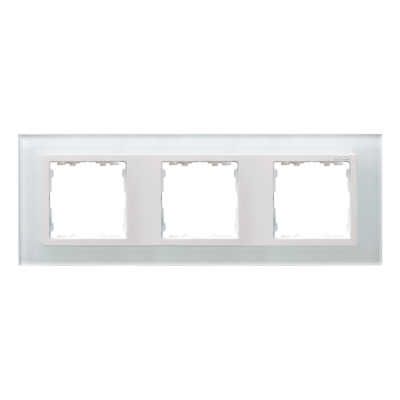 Simon 82 Nature Ramka 3-krotna Nature-szkło Biała / pierścień biały 82637-30 KONTAKT (82637-30)