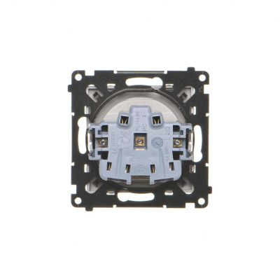 Simon 55 Gniazdo wtyczkowe pojedyncze z uziemieniem i przesłonami szybkozłączka Aluminium mat TGZ1CZ.01/143 KONTAKT (TGZ1CZ.01/143)