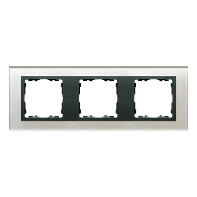 Simon 82 Nature Ramka 3-krotna Nature-szkło Szara / pierścień grafit 82837-35 KONTAKT (82837-35)