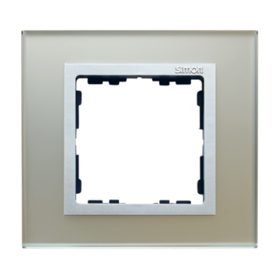 Simon 82 Nature Ramka 1-krotna Nature-szkło Srebrna / pierścień aluminium mat 82917-62 KONTAKT (82917-62)