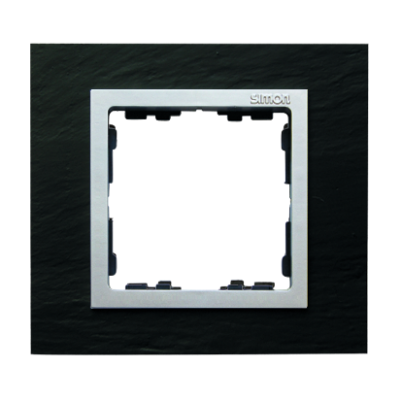 Simon 82 Nature Ramka 1-krotna Nature Łupek / pierścień aluminum mat 82917-63 KONTAKT (82917-63)