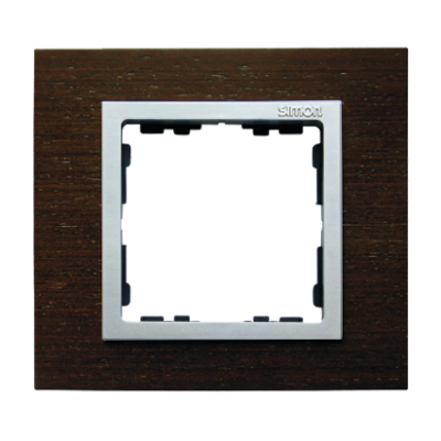 Simon 82 Nature Ramka 1-krotna Nature-drewno Wenge / pierścień aluminium mat 82917-65 KONTAKT (82917-65)