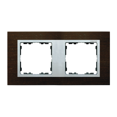 Simon 82 Nature Ramka 2-krotna Nature-drewno Wenge / pierścień aluminium mat 82927-65 KONTAKT (82927-65)