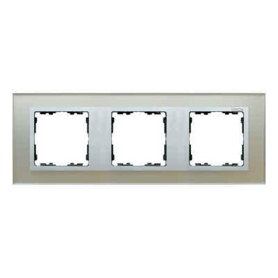 Simon 82 Nature Ramka 3-krotna Nature-szkło Srebrna / pierścień aluminium mat 82937-62 KONTAKT (82937-62)
