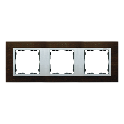 Simon 82 Nature Ramka 3-krotna Nature-drewno Wenge / pierścień aluminium mat 82937-65 KONTAKT (82937-65)