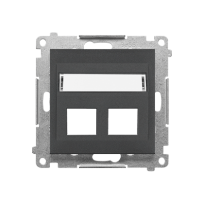 Simon 55 Pokrywa gniazd teleinformatycznych na Keystone skośna podwójna z polem opisowym Grafitowy mat TKP2S.01/116 KONTAKT (TKP2S.01/116)