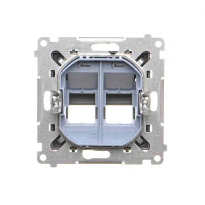 Simon 55 Pokrywa gniazd teleinformatycznych na Keystone skośna podwójna z polem opisowym Grafitowy mat TKP2S.01/116 KONTAKT (TKP2S.01/116)