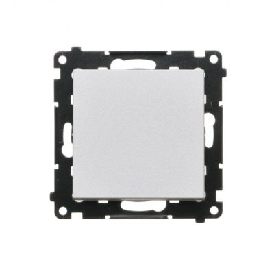 Simon 55 Przycisk zwierny pojedynczy zwierny bez piktogramu szybkozłączka Aluminium mat TP1.01/143 KONTAKT (TP1.01/143)