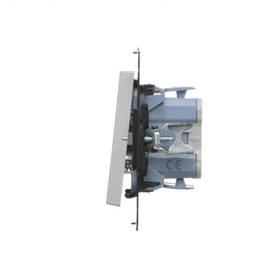 Simon 55 Przycisk zwierny pojedynczy zwierny bez piktogramu szybkozłączka Aluminium mat TP1.01/143 KONTAKT (TP1.01/143)