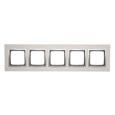 Simon 54 Nature Ramka 5-krotna Nature-Metal INOX KLASYCZNY IP20/IP44* (*IP44-należy zastosować zestaw uszczelek DUN5) DRN5/77 KONTAKT (DRN5/77)