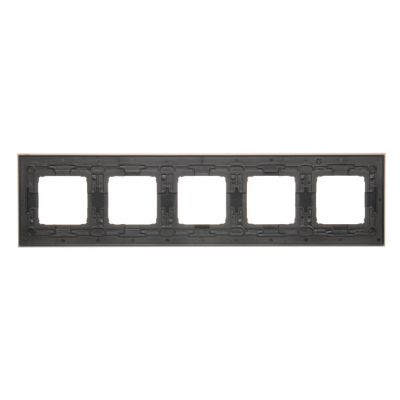 Simon 54 Nature Ramka 5-krotna Nature-Metal SATYNOWY BLASK IP20/IP44* (*IP44-należy zastosować zestaw uszczelek DUN5) DRN5/79 KONTAKT (DRN5/79)
