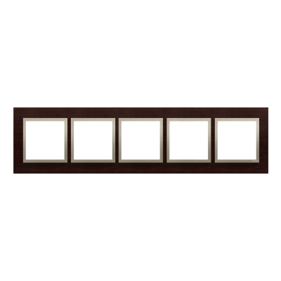 Simon 54 Nature Ramka 5-krotna Nature-Drewno ZŁOTE WENGE IP20/IP44* (*IP44-należy zastosować zestaw uszczelek DUN5) DRN5/85 KONTAKT (DRN5/85)