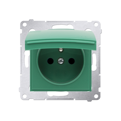 Simon 54 Pokrywa gniazda do wersji IP44 z przesłonami zielona *Wymagana uszczelka IP44 do ramki DGZ1BUZP/33 KONTAKT (DGZ1BUZP/33)