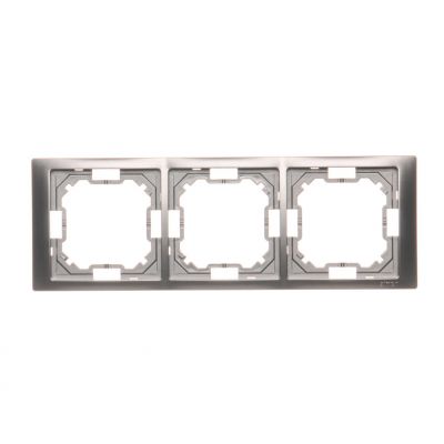 Simon Basic Neos Ramka 3-krotna NEOS – uniwersalna poziom i pion stal inox BMRC3/21 KONTAKT (BMRC3/21)
