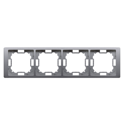 Ramka 4-krotna NEOS – uniwersalna poziom i pion; stal inox BMRC4/21 KONTAKT (BMRC4/21)