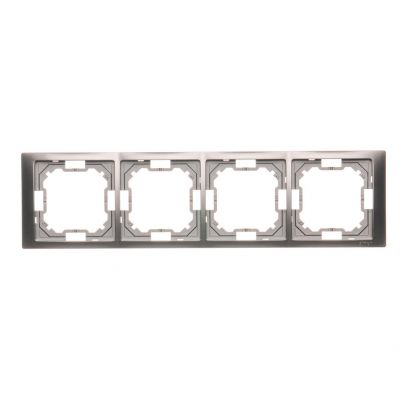 Ramka 4-krotna NEOS – uniwersalna poziom i pion; stal inox BMRC4/21 KONTAKT (BMRC4/21)