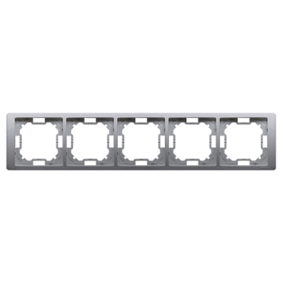 Simon Basic Neos Ramka 5-krotna NEOS – uniwersalna poziom i pion stal inox BMRC5/21 KONTAKT (BMRC5/21)
