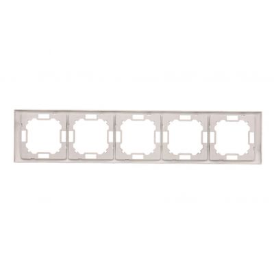 Simon Basic Neos Ramka 5-krotna NEOS – uniwersalna poziom i pion stal inox BMRC5/21 KONTAKT (BMRC5/21)