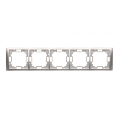 Simon Basic Neos Ramka 5-krotna NEOS – uniwersalna poziom i pion srebrny mat BMRC5/43 KONTAKT (BMRC5/43)