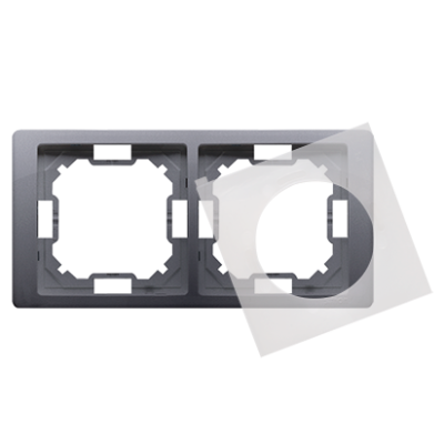 Simon Basic Neos Ramka 2-krotna NEOS do wersji bryzgoszczelnej IP44 z kompletem uszczelek srebrny mat BMRC2B/43 KONTAKT (BMRC2B/43)