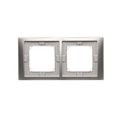 Simon Basic Neos Ramka 2-krotna NEOS do wersji bryzgoszczelnej IP44 z kompletem uszczelek srebrny mat BMRC2B/43 KONTAKT (BMRC2B/43)
