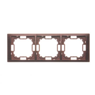 Simon Basic Neos Ramka 3-krotna NEOS – uniwersalna poziom i pion mahoniowy BMRC3/050 KONTAKT (BMRC3/050)