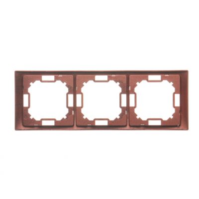 Simon Basic Neos Ramka 3-krotna NEOS – uniwersalna poziom i pion mahoniowy BMRC3/050 KONTAKT (BMRC3/050)