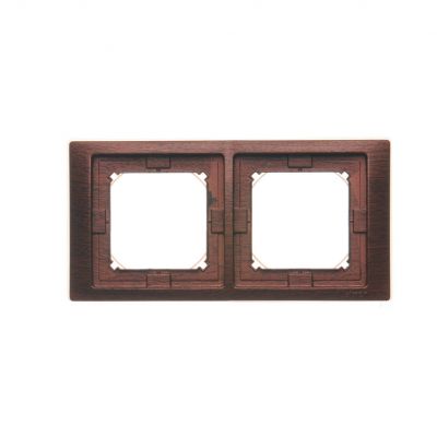 Simon Basic Neos Ramka 2-krotna NEOS do wersji bryzgoszczelnej IP44 z zestawem uszczelek mahoniowy BMRC2B/050 KONTAKT (BMRC2B/050)