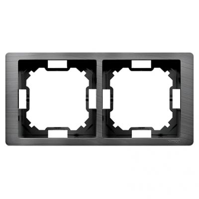 Simon Basic Neos Ramka 2-krotna NEOS – uniwersalna poziom i pion tytanowy BMRC2/052 KONTAKT (BMRC2/052)