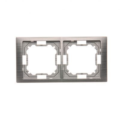 Simon Basic Neos Ramka 2-krotna NEOS – uniwersalna poziom i pion tytanowy BMRC2/052 KONTAKT (BMRC2/052)