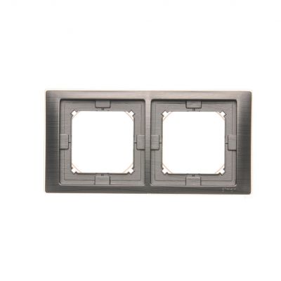 Simon Basic Neos Ramka 2-krotna NEOS do wersji bryzgoszczelnej IP44 z zestawem uszczelek tytanowy BMRC2B/052 KONTAKT (BMRC2B/052)