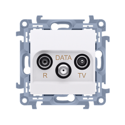 Simon 10 Gniazdo antenowe R-TV-DATA . 1x wejście: 5-862 MHz biały CAD.01/11 KONTAKT (CAD.01/11)
