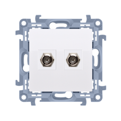 Simon 10 Gniazdo antenowe typu F podwójne  biały CASF2.01/11 KONTAKT (CASF2.01/11)