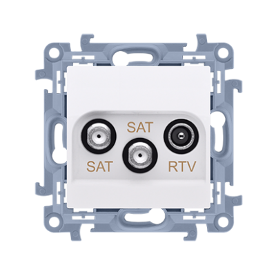 Simon 10 Gniazdo antenowe satelitarne podwójne SAT -SAT -RTV 1x wejście: 5 MHz-24 GHz biały CASK2.01/11 KONTAKT (CASK2.01/11)