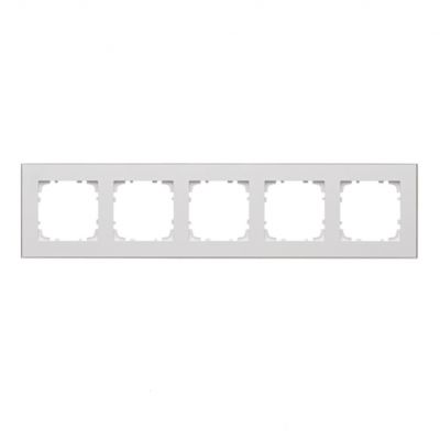 Simon 55 Ramka pięciokrotna 5-krotna DUO Biała podstawa chrom TRD5.163/111 KONTAKT (TRD5.163/111)